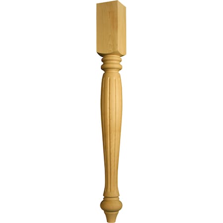 Osborne Wood Products 34 1/2 x 3 1/2 St. Simons Fluted Kitchen Island Post in White Oak 1468WO